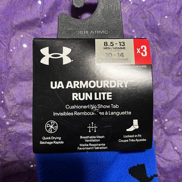 Under Armour UA ARMOURDRY RUN LITE 3 pr NEW BNIP 8.5-13 men’s - Picture 2 of 6